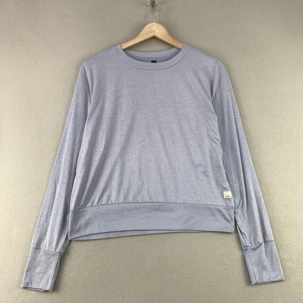 Vuori Long Sleeve Top Women Small Purple Athleisure Crew Neck Pullover Ribbed